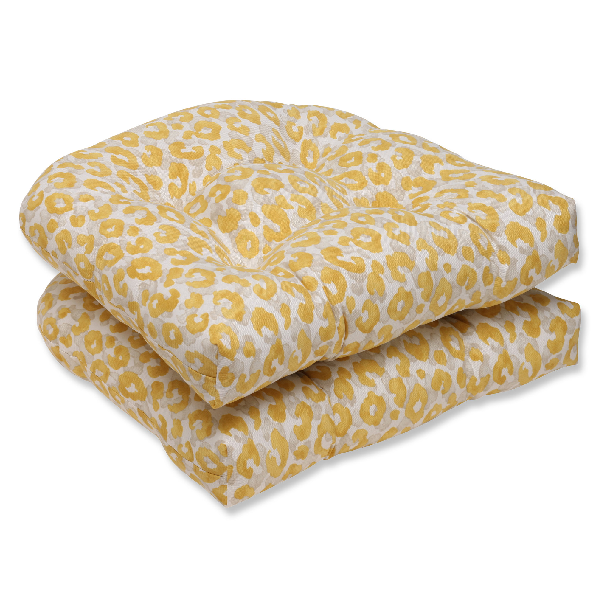 Pillow Perfect Snow Leopard Sunburst Outdoor Dining Chair Cushion